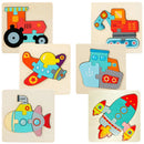 Kit 12 Quebra Cabeça Infantil de Madeira Tridimensional 3D Pedagógico ou 6 Unidades